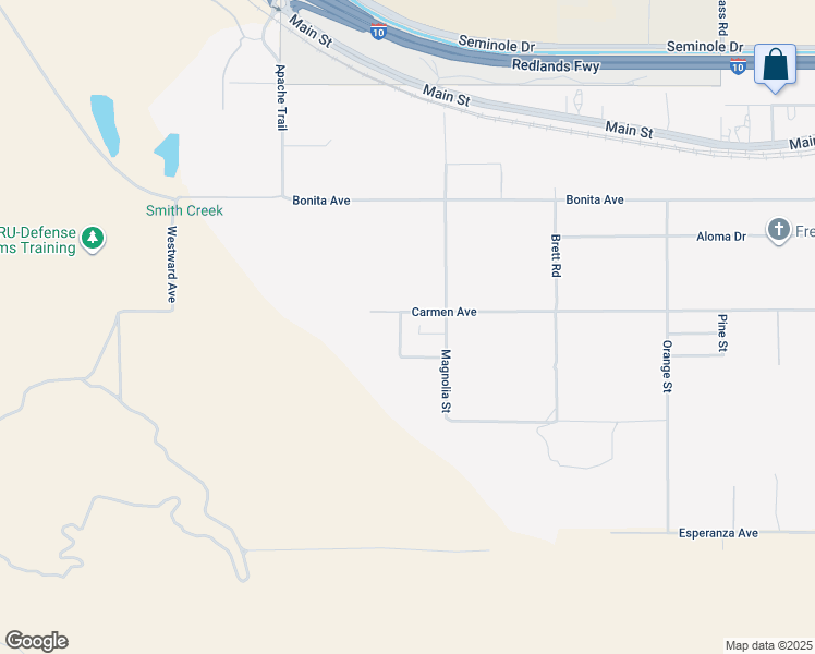 map of restaurants, bars, coffee shops, grocery stores, and more near 49281 Carmen Avenue in Cabazon