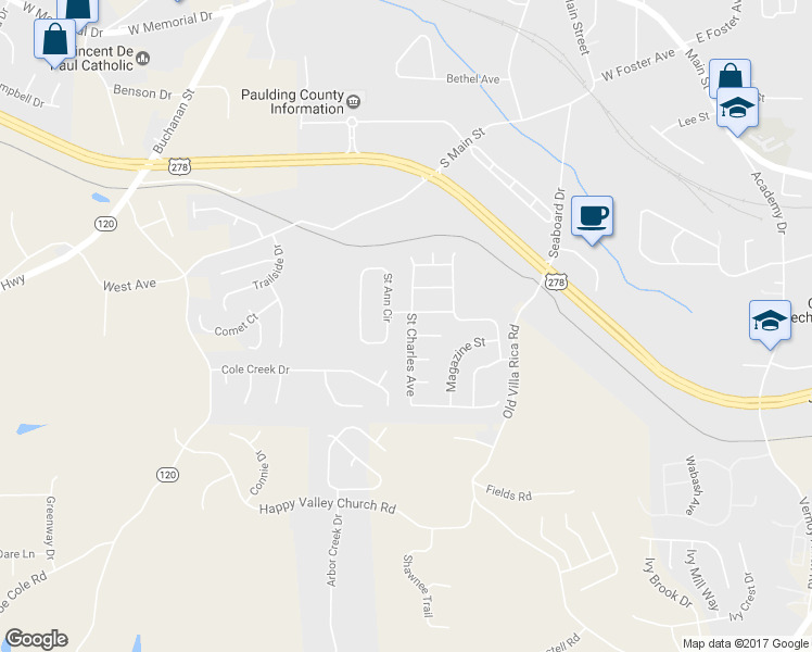map of restaurants, bars, coffee shops, grocery stores, and more near 603 Saint Charles Avenue in Dallas