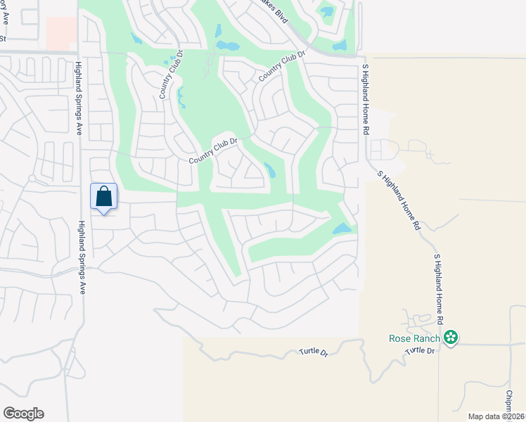 map of restaurants, bars, coffee shops, grocery stores, and more near 5127 Mission Hills Drive in Banning