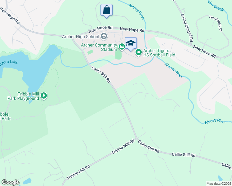 map of restaurants, bars, coffee shops, grocery stores, and more near 2635 River Haven Court in Lawrenceville
