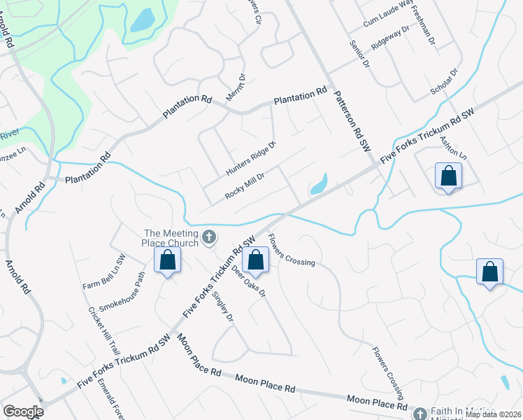 map of restaurants, bars, coffee shops, grocery stores, and more near 2070 Harrison Ridge Court in Lawrenceville