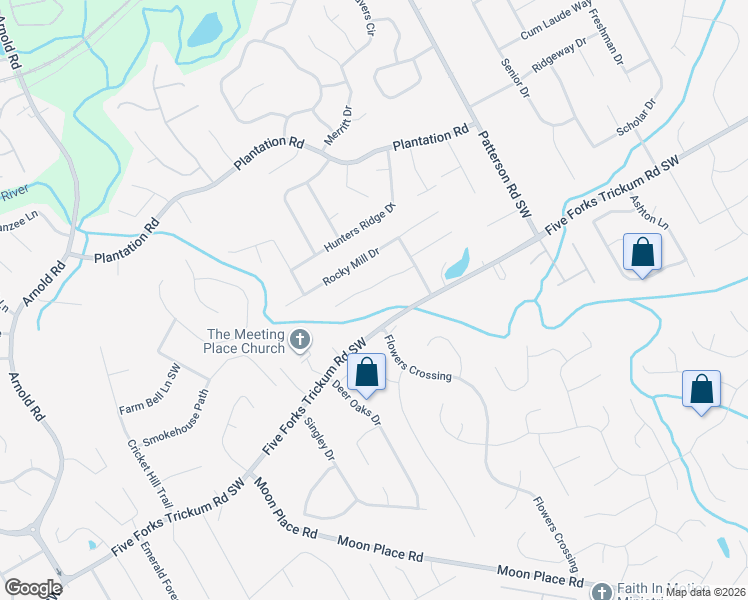 map of restaurants, bars, coffee shops, grocery stores, and more near 2070 Harrison Ridge Court in Lawrenceville