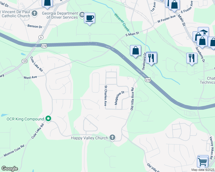 map of restaurants, bars, coffee shops, grocery stores, and more near 113 Saint Ann Street in Dallas