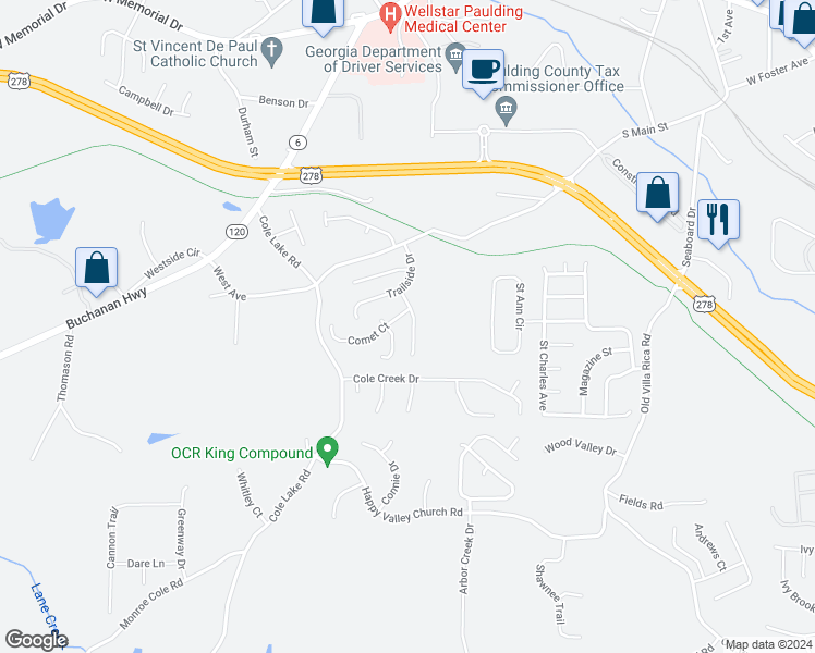 map of restaurants, bars, coffee shops, grocery stores, and more near 206 West Bridge Park in Dallas