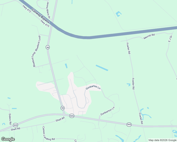 map of restaurants, bars, coffee shops, grocery stores, and more near 206 Dudley Lane in Conway