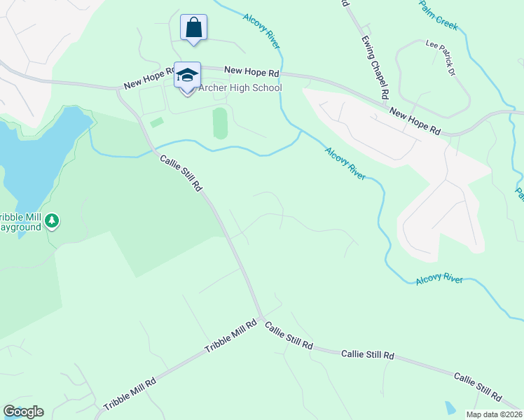 map of restaurants, bars, coffee shops, grocery stores, and more near 1428 River Haven Drive Southeast in Lawrenceville