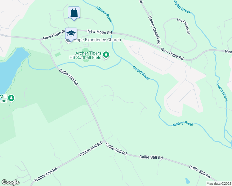 map of restaurants, bars, coffee shops, grocery stores, and more near 2672 Running River Court in Lawrenceville