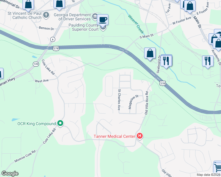 map of restaurants, bars, coffee shops, grocery stores, and more near 177 Saint Ann Circle in Dallas