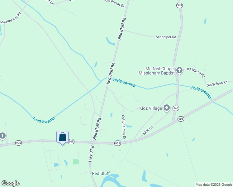 map of restaurants, bars, coffee shops, grocery stores, and more near 125 Winding Path Drive in Loris
