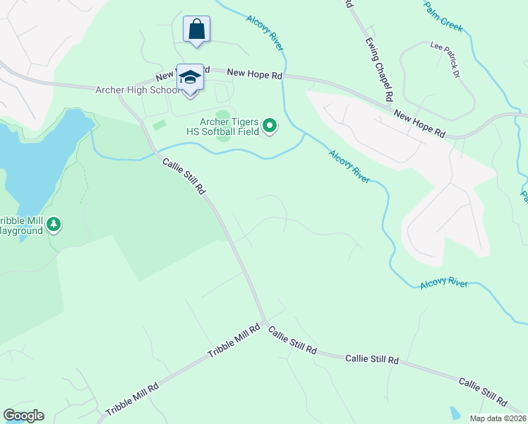 map of restaurants, bars, coffee shops, grocery stores, and more near 1428 River Haven Drive Southeast in Lawrenceville