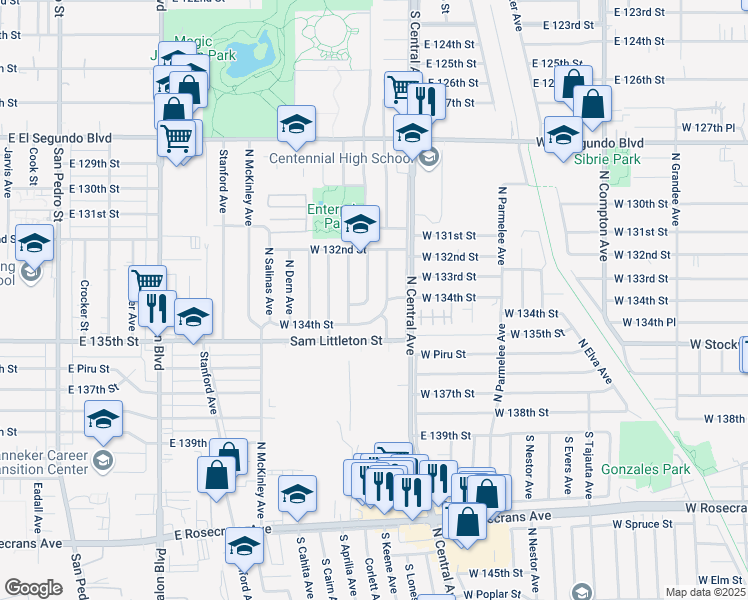 map of restaurants, bars, coffee shops, grocery stores, and more near 2006 North Belhaven Avenue in Los Angeles