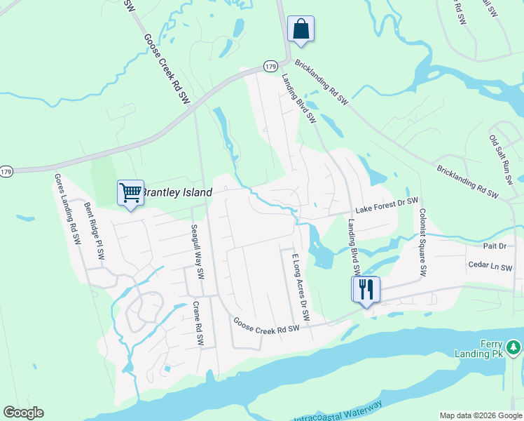 map of restaurants, bars, coffee shops, grocery stores, and more near 1736 Oakbrook Drive Southwest in Ocean Isle Beach