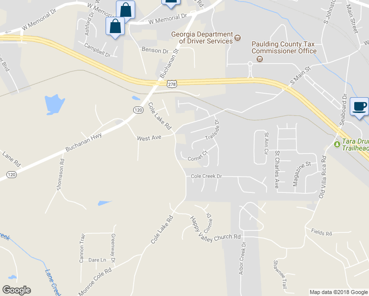 map of restaurants, bars, coffee shops, grocery stores, and more near 226 Comet Court in Dallas