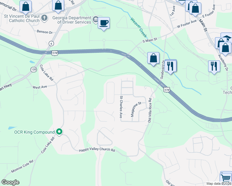 map of restaurants, bars, coffee shops, grocery stores, and more near 177 Saint Ann Circle in Dallas