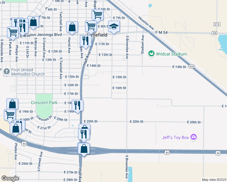 map of restaurants, bars, coffee shops, grocery stores, and more near 1400-1498 Seldon Avenue in Littlefield