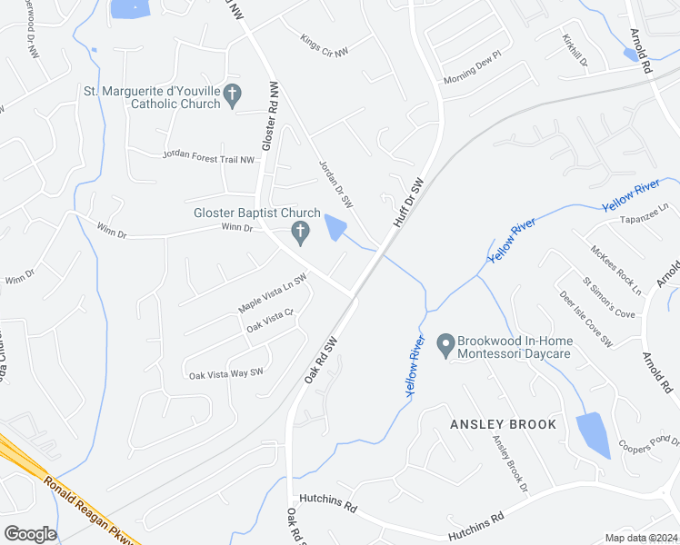 map of restaurants, bars, coffee shops, grocery stores, and more near 2728 Chamberlain Court in Lawrenceville