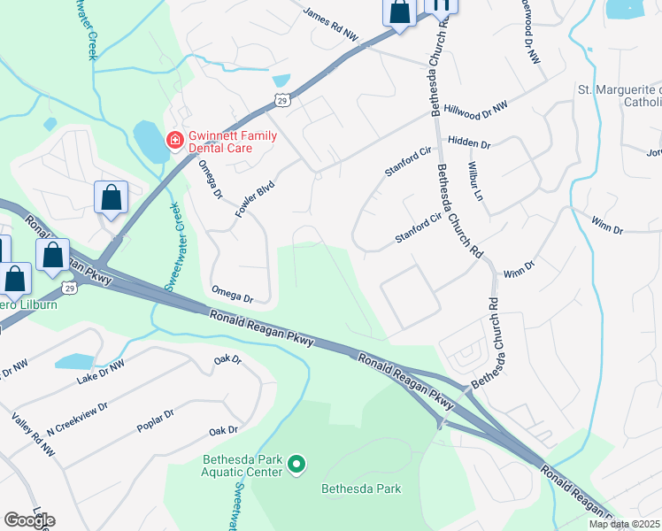 map of restaurants, bars, coffee shops, grocery stores, and more near in Lawrenceville