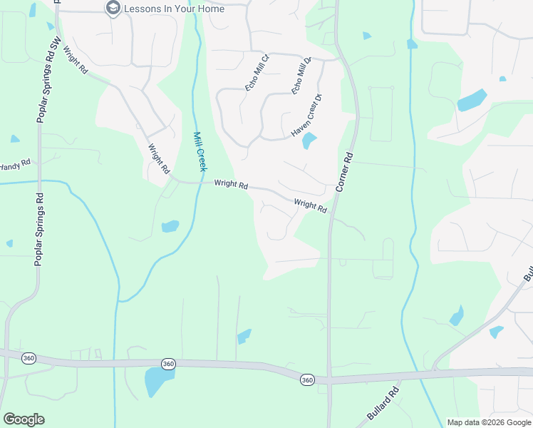 map of restaurants, bars, coffee shops, grocery stores, and more near 5347 Barlow Pass Southwest in Powder Springs