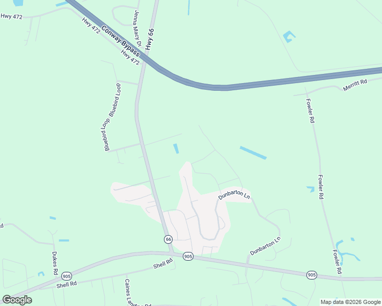 map of restaurants, bars, coffee shops, grocery stores, and more near 206 Dudley Lane in Conway