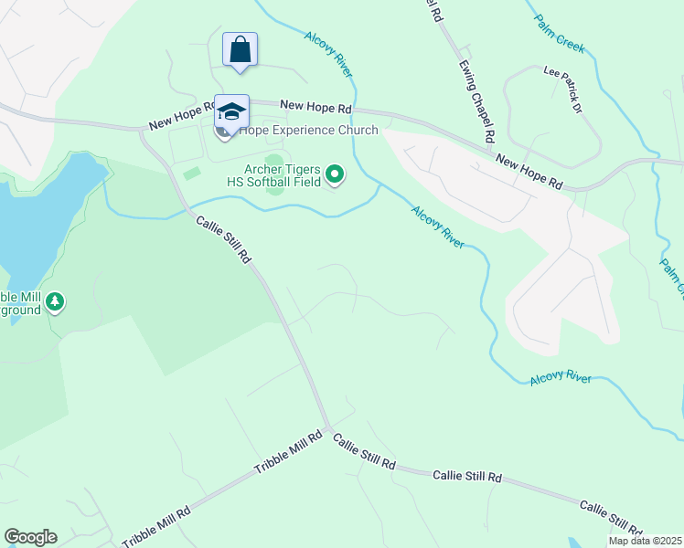 map of restaurants, bars, coffee shops, grocery stores, and more near 2643 Running River Court in Lawrenceville