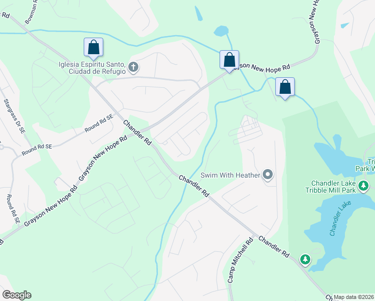 map of restaurants, bars, coffee shops, grocery stores, and more near 2008 White Top Road Southeast in Lawrenceville