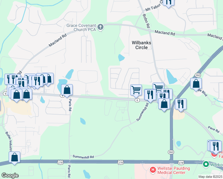 map of restaurants, bars, coffee shops, grocery stores, and more near 177 Arrowhead Drive in Dallas