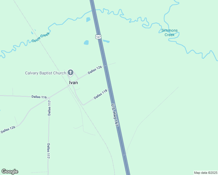map of restaurants, bars, coffee shops, grocery stores, and more near 3479 U.S. 167 in Ivan