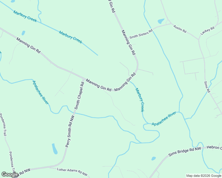 map of restaurants, bars, coffee shops, grocery stores, and more near Manning Gin Road in Barrow County