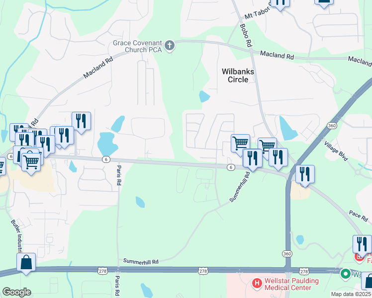 map of restaurants, bars, coffee shops, grocery stores, and more near 177 Arrowhead Drive in Dallas