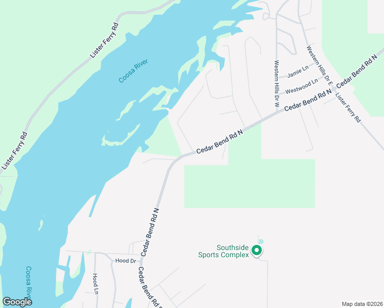 map of restaurants, bars, coffee shops, grocery stores, and more near 1038 Cedar Bend Road North in Gadsden