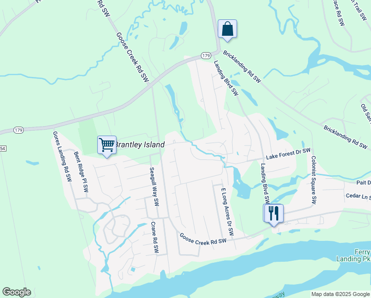 map of restaurants, bars, coffee shops, grocery stores, and more near 1769 Oakbrook Drive Southwest in Ocean Isle Beach