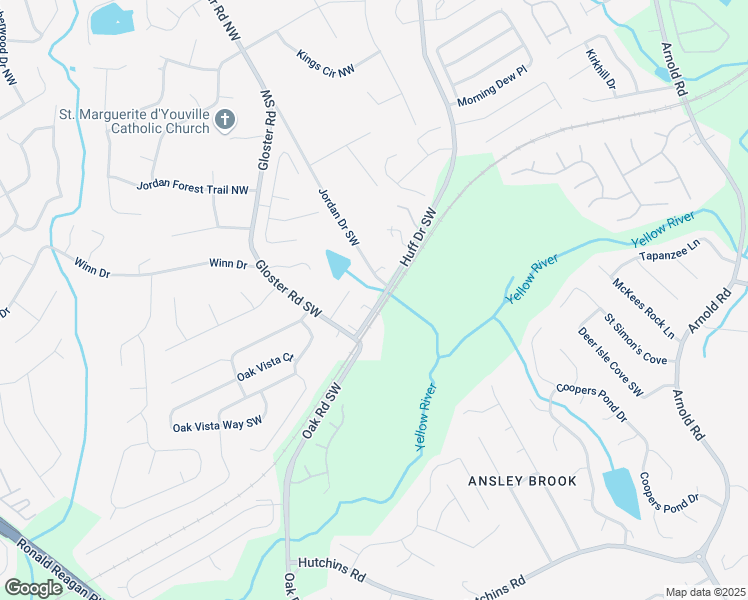 map of restaurants, bars, coffee shops, grocery stores, and more near 2715 Huff Drive Southwest in Lawrenceville