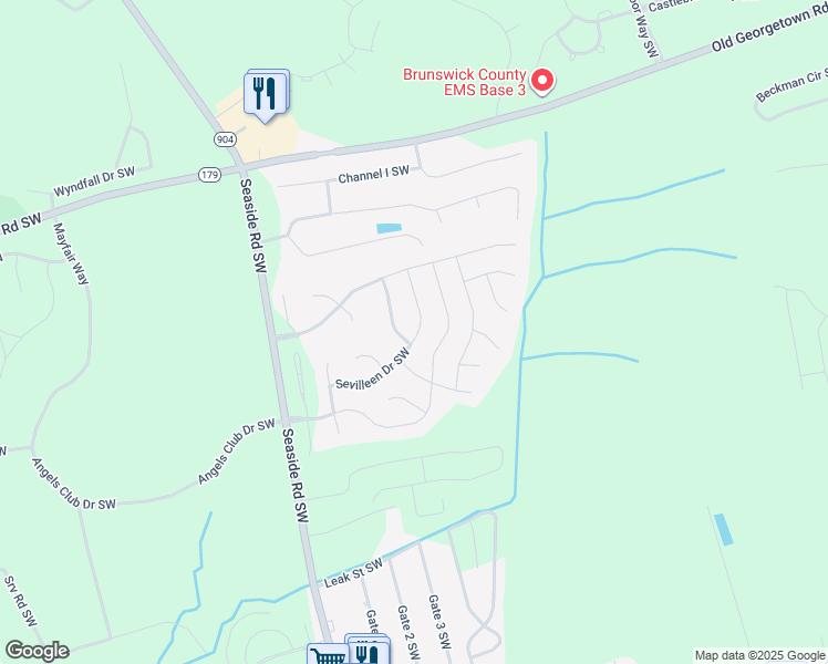 map of restaurants, bars, coffee shops, grocery stores, and more near 1135 Endeavor Way SW in Ocean Isle Beach