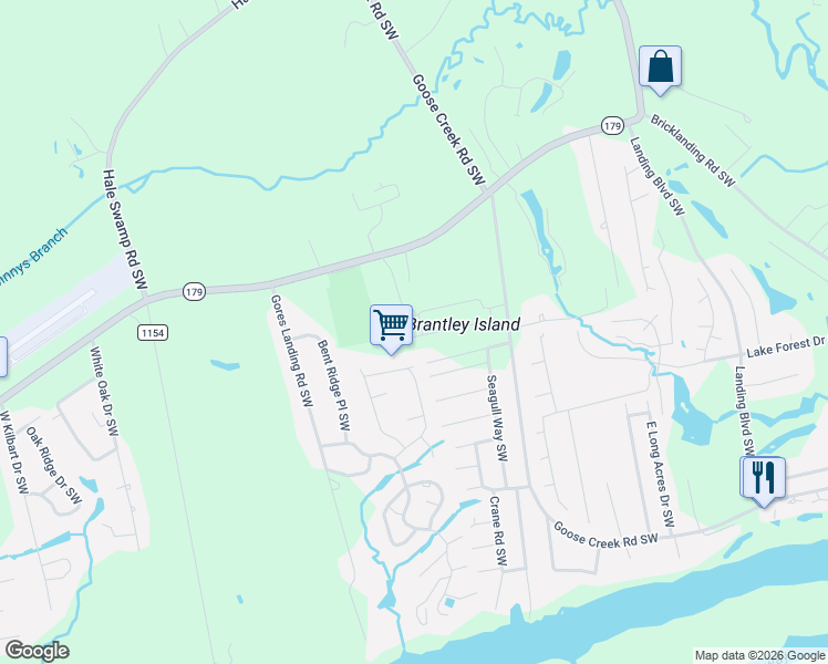 map of restaurants, bars, coffee shops, grocery stores, and more near 1542 Esther May Gore Way Southwest in Ocean Isle Beach