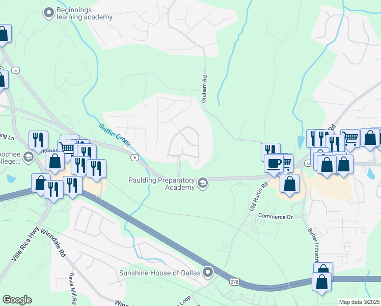 map of restaurants, bars, coffee shops, grocery stores, and more near 109 Heritage Club Trail in Dallas