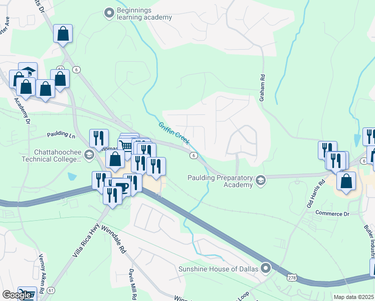 map of restaurants, bars, coffee shops, grocery stores, and more near Merchants Drive in Dallas