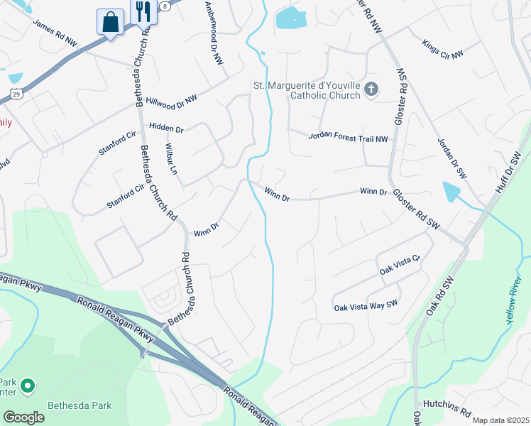 map of restaurants, bars, coffee shops, grocery stores, and more near 3012 Dempsey Place in Lawrenceville