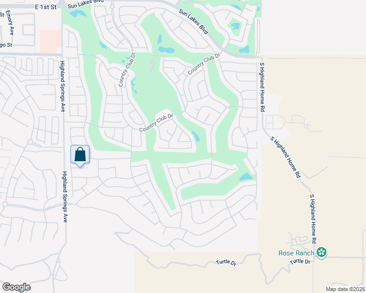 map of restaurants, bars, coffee shops, grocery stores, and more near 5463 Trevino Way in Banning