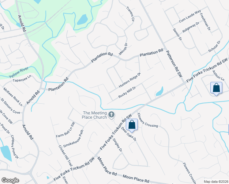 map of restaurants, bars, coffee shops, grocery stores, and more near 2191 Hunters Cove Drive in Lawrenceville