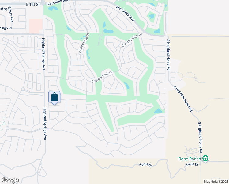 map of restaurants, bars, coffee shops, grocery stores, and more near 5515 Trevino Way in Banning