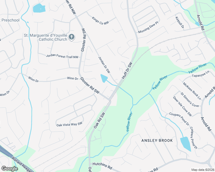 map of restaurants, bars, coffee shops, grocery stores, and more near Chamberlain Court in Lawrenceville