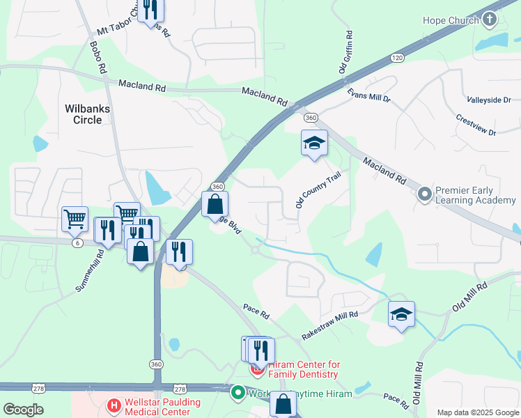 map of restaurants, bars, coffee shops, grocery stores, and more near 17 Brookvalley Court East in Dallas