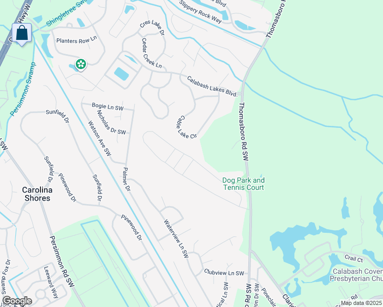 map of restaurants, bars, coffee shops, grocery stores, and more near 139 Lighthouse Cove Loop in Calabash