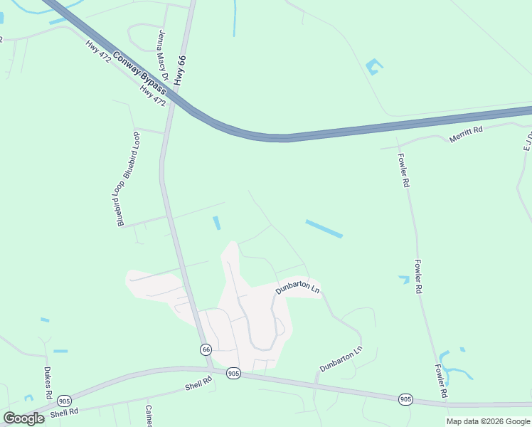 map of restaurants, bars, coffee shops, grocery stores, and more near 206 Dudley Lane in Conway