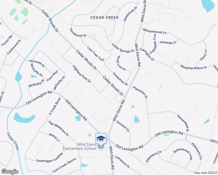 map of restaurants, bars, coffee shops, grocery stores, and more near 107 Redstone Drive in Athens