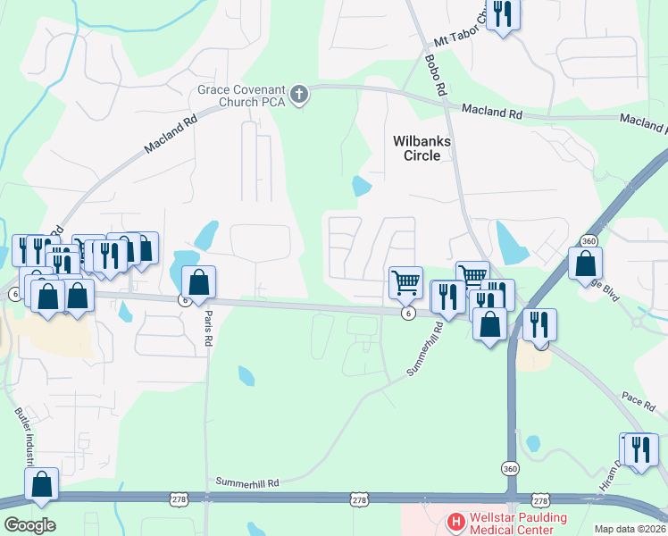 map of restaurants, bars, coffee shops, grocery stores, and more near 230 Arrowhead Drive in Dallas