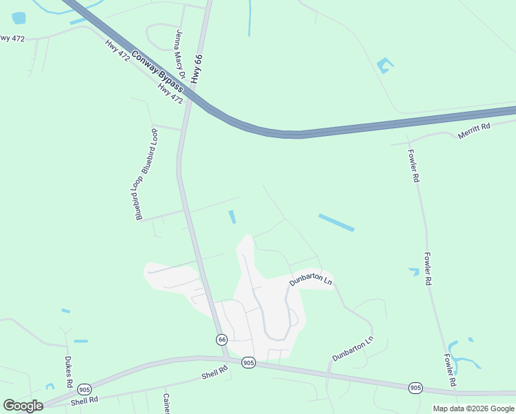 map of restaurants, bars, coffee shops, grocery stores, and more near 195 Dudley Lane in Conway