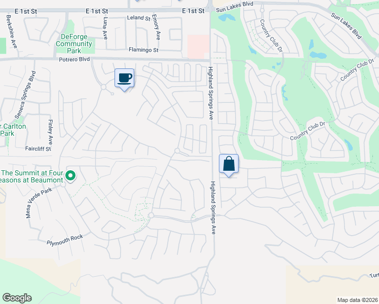 map of restaurants, bars, coffee shops, grocery stores, and more near 1617 Beaver Creek in Beaumont