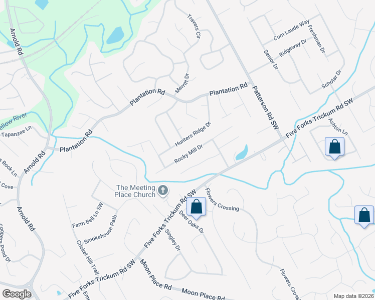 map of restaurants, bars, coffee shops, grocery stores, and more near 2110 Hunters Ridge Drive in Lawrenceville
