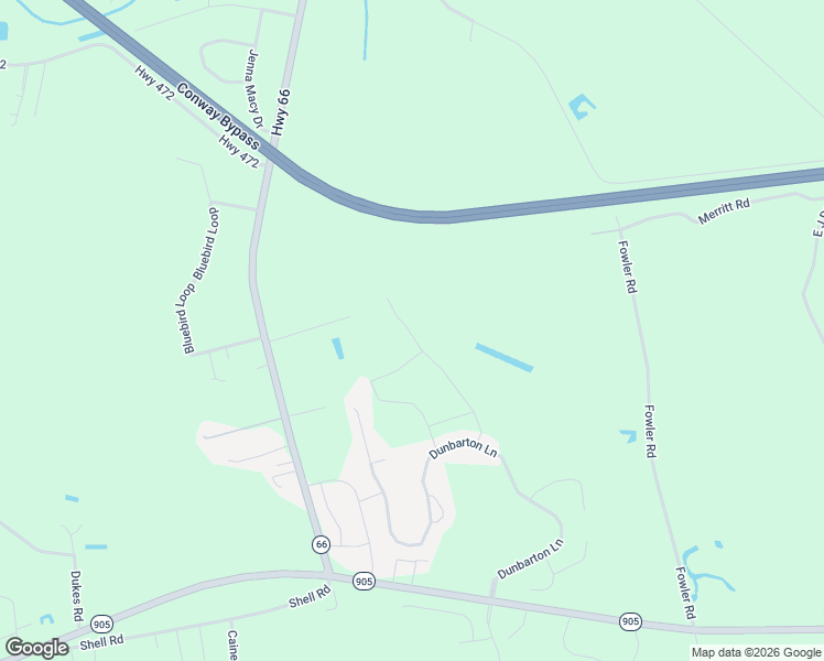 map of restaurants, bars, coffee shops, grocery stores, and more near 206 Dudley Lane in Conway